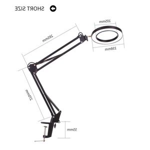 Svetstillbehör gammalbart förstoringsglas med LED -ljus tredje hand lödverktygsskrivbordsklämma USB -förstoringssvetsning/lästabell la qfax