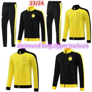 23 24 MAN BORUSIA YETİŞKİN TRACHSUIT Ceket Futbol Setleri Uzun Fermuar Dortmund Eğitim Takım Futbol Seti 2023 2024 Erkek Trailsuit