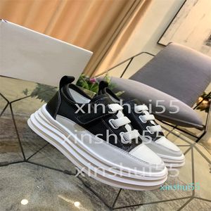 Premium Designer trend match color genuine leather 6cm thick sole women comfortable casual shoes sneakers