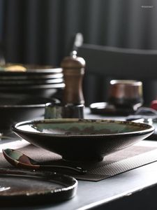 Tigelas tigelas tigela de cerâmica feita artesanal redonda salada de arte grande restaurante home home rice carne de carne japonesa japonesa