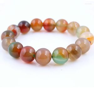 Strang Natürliche Kristall Yoga Energie Agata Onyx Perlen Armband Reiki Gebetsarmbänder Für Männer Geschenk 12mm 14mm