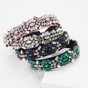 Hair Clips Baroque Luxury Long Strip Rhinestone Particles Fashion Geometric Flower Headband Temperament Ball Personality 832