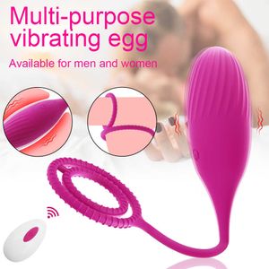 Vuxna produkter 10m fjärrkontroll vagina vibrator för kvinnlig manlig penis ring 12 vibration anal plug vibring ägg massager sex leksaker för par 230316