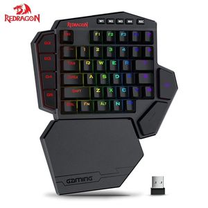 キーボードRedragon K585 DITI片手メカニカルキーボード2 4GHz RGBワイヤレスゲームキーパッド分離可能な手首サポートラップトップゲーマー230412