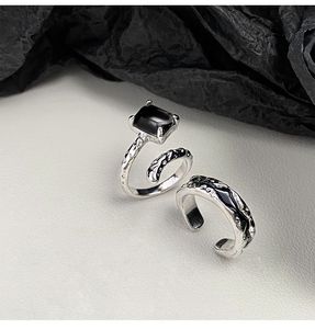 Klasse Ringe Luxurys Desingers Ring Simples Design Sinn Sterling Silber Ring Damen Klassischer Ring Geburtstagsgeschenk Gute Serpentin Dunkler Zirkon Persönlichkeit Paar 01