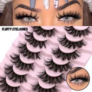 False Eyelashes GROINNEYA Lashes Mink Fluffy 5/7 Pairs Long Lasting Wispy Natural Dramatic Volume Extension Thick