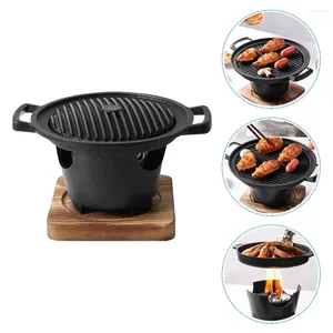 Pans Korean BBQ Grilling Pan Stove Electric Indoor Household Rack Tools Mini Outdoor Barbecue Furnace Plate