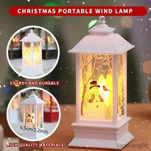 Candles Christmas Lantern Candle Night Light Ornaments Led Santa Snowman Hanging Lamp For Home New Year Xmas Party Decoration R231113