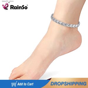 Anklets RainSo Anklets For Women Magnetic Titanium Anklets Arrow Design Bio Energy 4 Elements Anklet Elegant Summer Accessories Jewelry Q231113