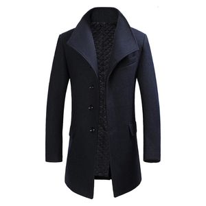 Pelliccia da uomo Pelliccia sintetica Uomo Cappotto di lana slim fit di media lunghezza con colletto alla coreana Cappotto di lana tinta unita Cappotto casual solido Giacca da uomo stile misto S-4XL 231113