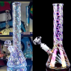 Heady Downsteam Iridescent Glass Hookahs Concentrate Perc Oil Rigs Colorful Water Pipes Thick Bong Bubbler Dabber Rainbow Ice Catcher Smoking Shisha