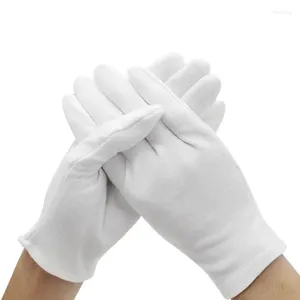 Guanti monouso 24/12 paia di etichetta di protezione del lavoro in cotone bianco guida in tessuto antiscivolo resistente all'usura