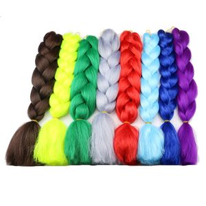 24 -calowe ombre kolorowe syntetyczne warkocze włosy wstępnie rozciągnięte hurtowe jumbo zaplatanie Kanekalon Hair Hair Extensy 100 g/szt.