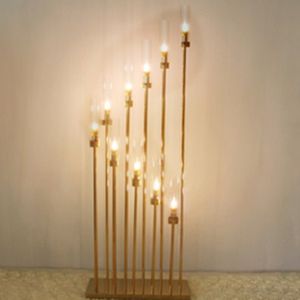 decor Multi Head Golden Wedding Decor Road Guide Reed Light Acryl Transparent Candlestick Home Party Table Centerpiece Decor imake 807