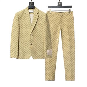 Abiti da uomo Blazer Moda Casual Boutique Doppio petto Tinta unita Abito da lavoro Giacca Pantaloni Pantaloni Set da 2 pezzi Cappotto