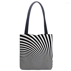 Borsa da sera Borsa 2023 Borsa modello bianco e nero Stampa moda Tasca morbida aperta Borsa casual Doppia tracolla per studentesse