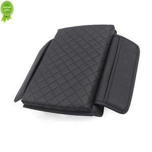 New Car Armrest Mat PU Leather Universal Center Console Arm Rest Protection Cushion Wave Pattern Armrests Storage Box Cover Pad