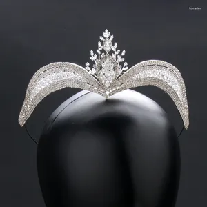 Fermagli per capelli Zircone Artiglio Catena Corona Sposa europea Abito da sposa Accessori per lo styling Design unico di fascia alta