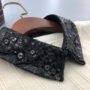 Bow Ties mode handgjorda pärlor falsk krage för kvinnor vintage broderi skjorta avtagbar kvinnlig nacke nackkläder falsk