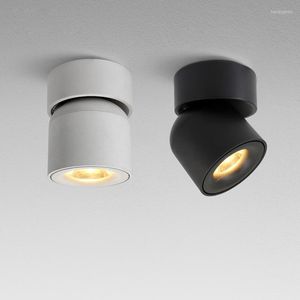 Luci a soffitto LED moderno per soggiorno Surface nero Downlight regolabile Downlight Restauranti interni El Aisle Lampa