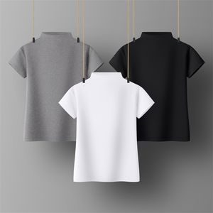 T-shirt feminina Mulheres Sweetshirts Camisas de gola alta para feminino Roupas brancas de mulher branca Manga curta camisetas de algodão para meninas tops básicos 230413