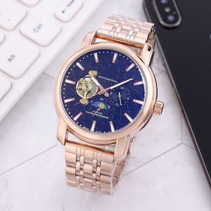 Omeg armbandsur för män 2023 Nya herrklockor 42mm Tourbillon Automatisk mekanisk klocka Topp Luxury Brand Steel Strap Moon Phase Men mode Montre de Luxe Two