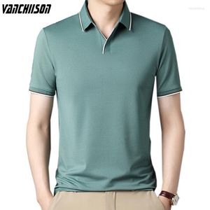 Męskie Polos Men marki koszulki polo topy krótkie rękawy na letni kołnierz stężenia biznesowy Smart Casual Męska moda odzież Solid Kolor 606