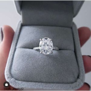 Moda real 10k 14k ouro branco vários ovais moissanite solitaire anéis de noivado de casamento joias femininas