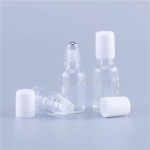 Storage Bottles Refillable 100ml 50ml 30ml 20ml 15ml 10ml 5ml Transparent Clear Glass Roll-on With & Metal Roller Balls