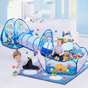 Baby Rail Portable Baby Playpround Playpen for Children Duże dzieci basen namiotowy Bebe Balls z tunelem park dziecięcy kemping suchy basen 230412