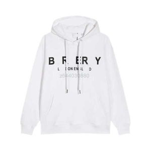 Burrberry Hoodie Tide Brand Burb Hooded Seater Classic Plaid StitchingルーズOSプルオーバーメン女性