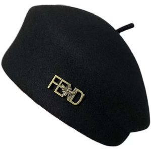 Designer ABCD Ball Caps Fashion F Wool Beret Hat Lady Elegant tredimensionell brevmålare Hat Pumpkin 50ii A9ar