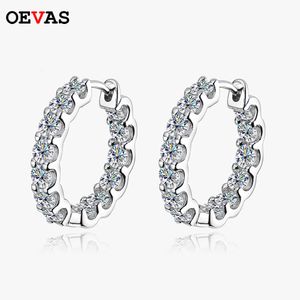 Stud OEVAS 100% 925 Sterling Silver Real 26ct Earring Hoops For Women Sparkling Wedding Party Luxury Fine Jewelry Gift 230412