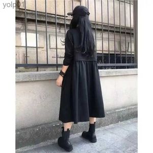 Trench da donna Cappotto nero Giacca a vento Temperamento Moda Donna Trench 2023 Primavera Autunno Nuova giacca da donna Allentato selvaggio lungo Fe CapispallaL231112