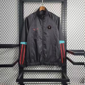 Мужская куртка Inter Miami CF, ветровка, трикотажные изделия, полная молния, воротник-стойка, ветровки, мужская модная спортивная куртка для отдыха