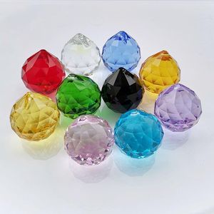 Chandelier Crystal 10pcs 30mm Mixed Faceted Ball Prism Glass Hanging Pendant Suncatcher Lamp Beads Accessories Home Decor