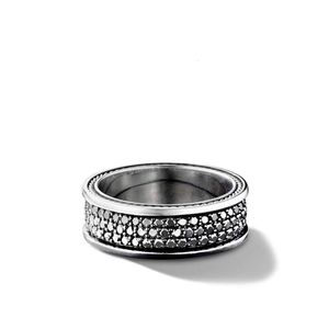 DY RIng Jewelry classic designer luxury top accessories dy best-selling single item three row inlaid diamond new pure silver simple and popular DY ring jewelry