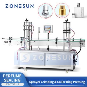 Zonesun Automatisk parfymtätningsmaskin Sprayer Crimping Collar Ring Pressing Custom Size Scent Vall Bottle Sealer ZS-YG11U