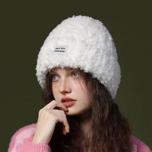 Beanieskull Caps Moda Kadınlar Beanies Kış Yumuşak Tavşan Kürk Kapa Kadın Açık Mekan Kulak Sıcak Kalın Bayanlar Kayak Şapkası 231113