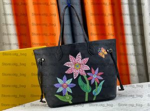 23SS X YK Never MM Tote Bag Flowers Faces Fish Pumpkins With Zipper Pouch 2 комплекта Сумка для покупок Женские дизайнерские сумки Большая вместительная роскошная сумка M45686 M40995 M46381