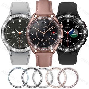 Andra modetillbehör Diamond Bezel för Samsung Galaxy Watch 4 Classic 42mm 46mm Protection Cover Case Metal Bumper Ring Galaxy Watch3 41mm 45mm J230413