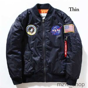 Giacche nasa Giacca da pilota autunno-volo Cappotto Bomber verde nero Ma1 Uomo Cappotti da baseball con ricamo Nasa con cerniera M-xxl 5 VH1H