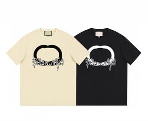 Tシャツ斜めプリントティーショートスリーブトップセル高品質のピュアコットンパーカーファッションメンTシャツ服刺繍文字グラフィックTシャツ