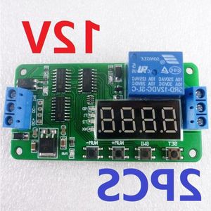 Freeshipping 2x Low trigger DC 12V Digital Tube LED Multifunction Delay Relay Time Switch for PLC Smart Home Motor Battery car Motorcyc Twtj