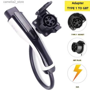 Electric Vehicle Accessories GBT J1772 EV Laddaradapter GB/T Plug 32A med 0,5 m kabel EVSE typ 1 -uttag för att ansluta för elbiltillbehör för Ford Q231113