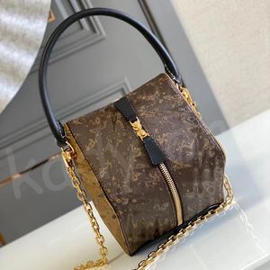 Bolsa quadrada de couro de lona designer mulheres bolsa de luxo top-alça cubo seguro fecho de zíper tote hardware sacos de ombro bolsa moda embreagem carteira