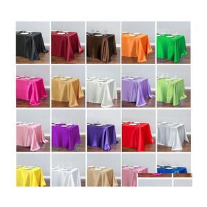 Bordduk 1pcs Solid Color Satin Er Overlay For Birthday Wedding Banket Restaurant Festival Party Supply 220513 Drop Delivery Hom Othyg