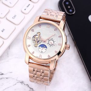 Longin WristWatches for Men 2023 Nowe zegarki męskie 42 mm Tourbillon Automatyczne mechaniczne zegarek mechaniczny Top Luksusowy marka Pasku Księżyc Faza Mężczyzna Montre de Luxe