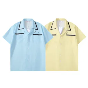 Camisa de diseñador Camisas abotonadas para hombre Camisa de bolos estampada Camisas casuales florales Hombres Slim Fit Vestido de manga corta Camiseta hawaiana pr3