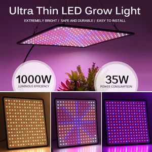 Grow Lights 1000W LED Grow Light Panel Full Spectrum Phyto Lamp AC85-240V for Indoor Grow Tent Plants Greenhouse Hydroponic Plants Growth P230413